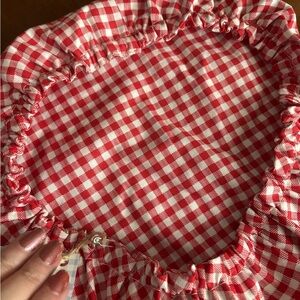 Red Gingham Kitchen One Bowl Cover FARMHOUSE NWT Hand Crafted Final Sale